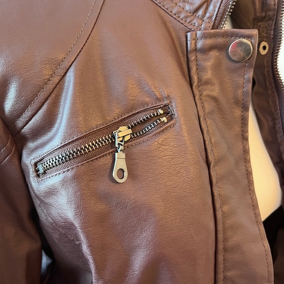 Maralyn & Me Burgundy Leather Jacket - Picture 5 of 7